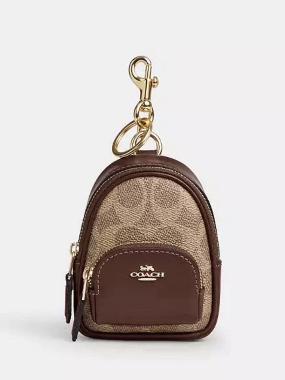New Coach Mini Court Backpack Bag Charm in Signature Canvas Leather